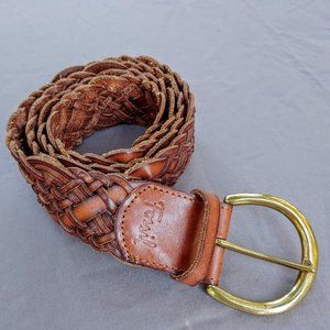 Fossil Leather Weave Braided Belt Size Large